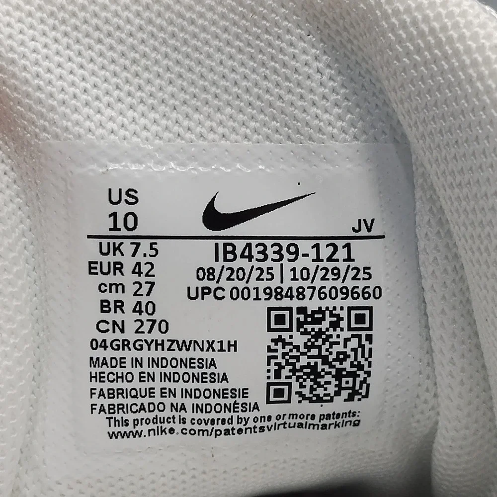 Nike Initiator Sneakers Womens 10 White Blue Athletic Low Top Lace Up IB4339-121
